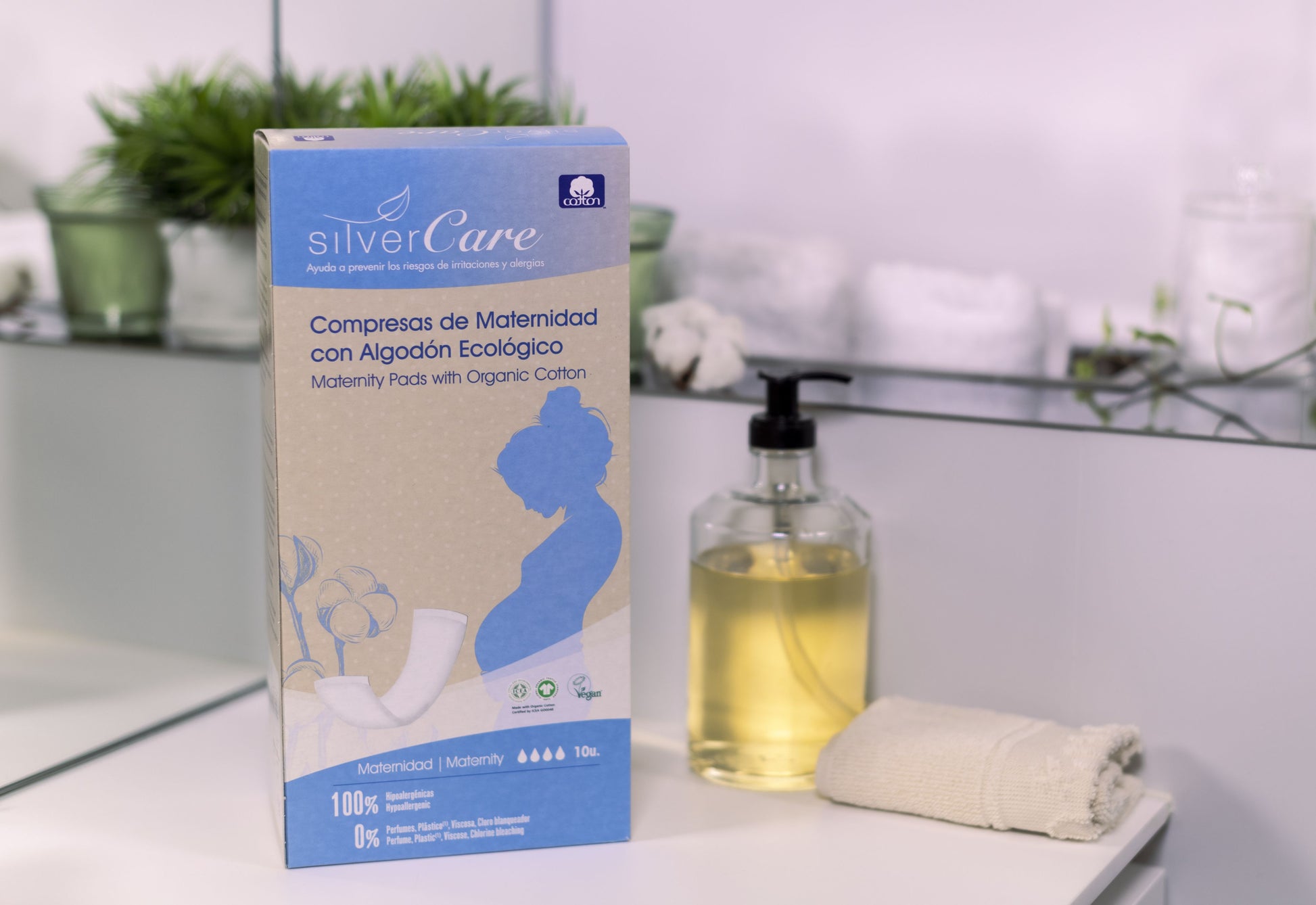 Podpaski ekologiczne poporodowe SilverCare BIO 100% bawełna organiczna 10 szt.