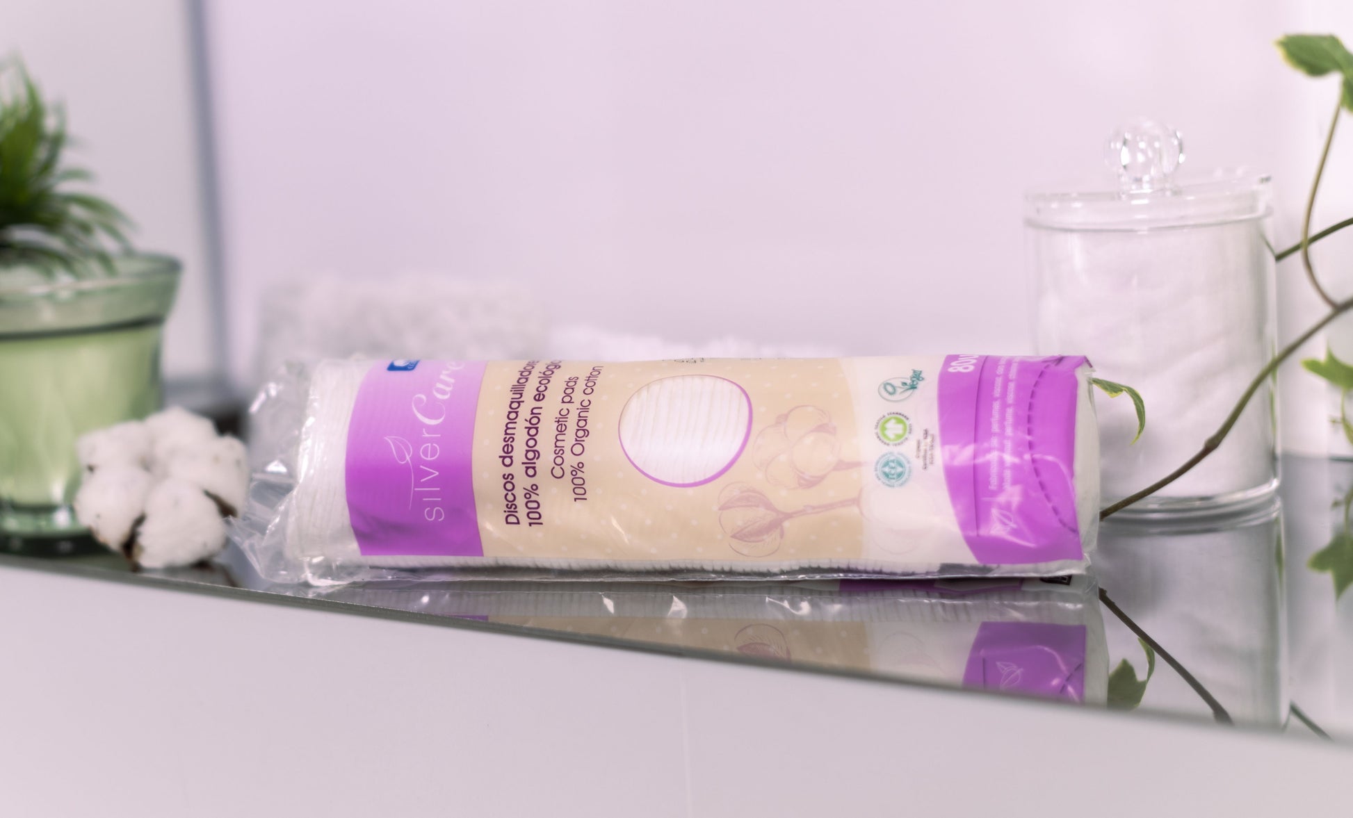 Płatki kosmetyczne ekologiczne bawełniane Silver Care 100% BIO 80 szt.