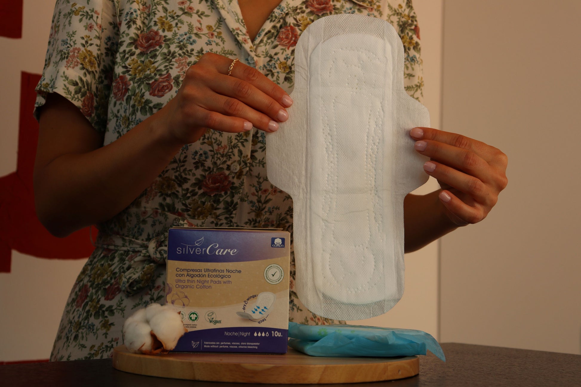 Podpaski ekologiczne na noc Silver Care BIO 100% bawełna bez chloru 10 szt.