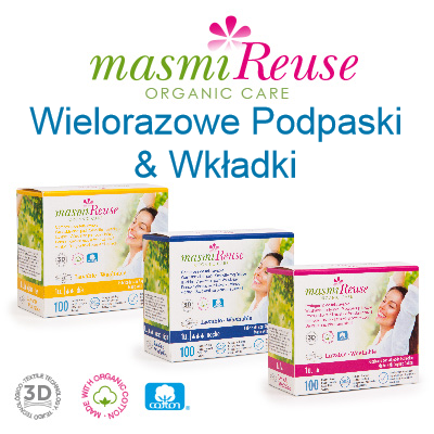 Podpaska wielorazowa ekologiczna bawełniana na dzień 100% BIO Masmi 1 szt.