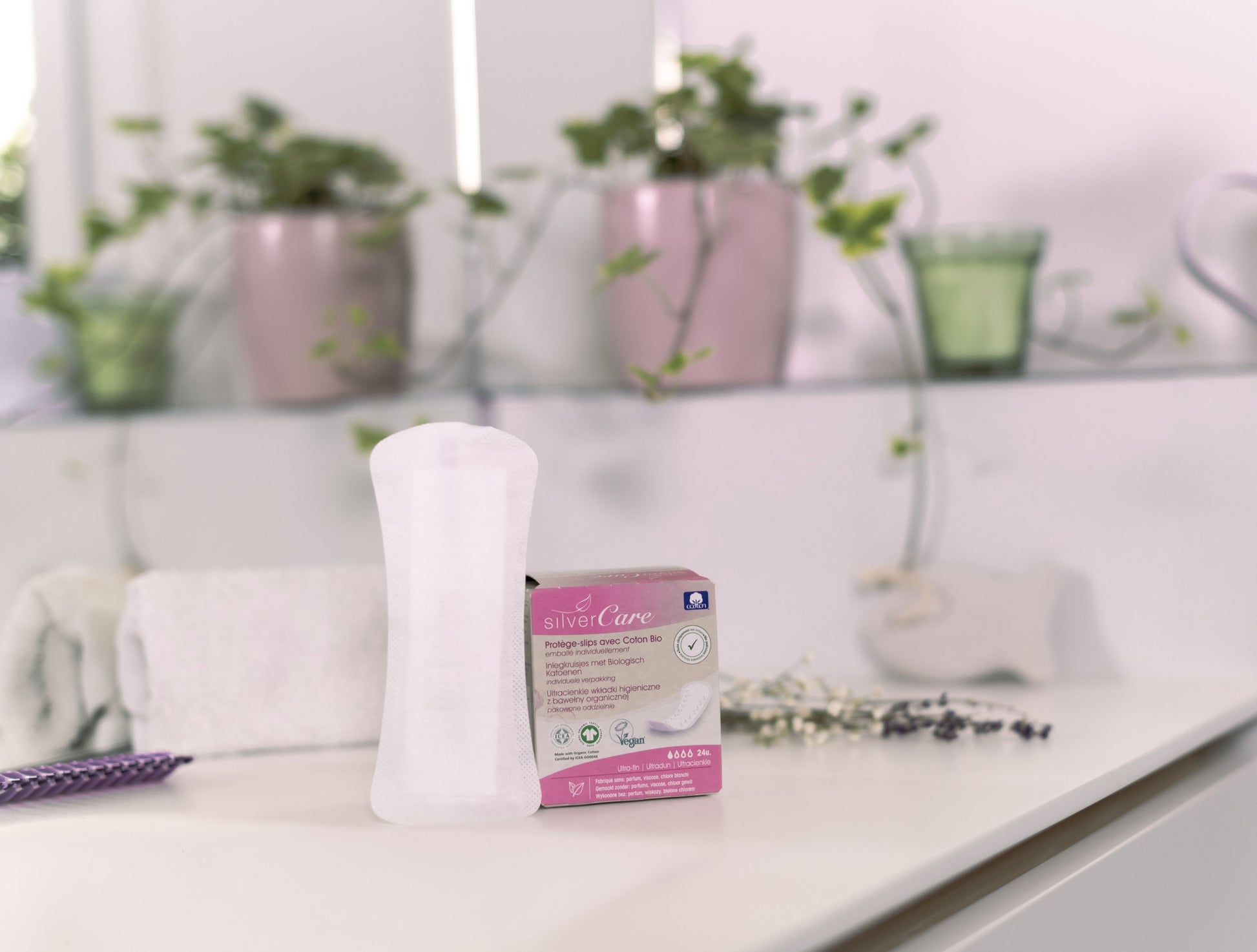 Wkładki ekologiczne ultracienkie Silver Care 100% bawełna organiczna 24 szt.