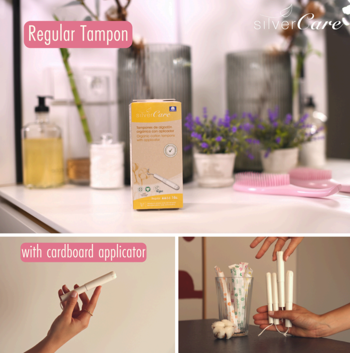 Bio-Baumwolltampons Regular mit Applikator SilverCare BIO 16 St.