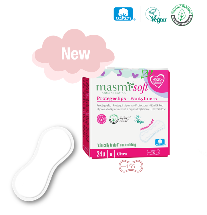 Wkładki ekologiczne bawełniane Masmi SOFT 100% BIO ultracienkie 24 szt.