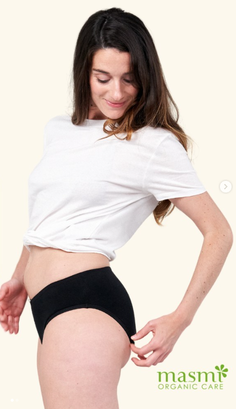 ZESTAW -3% 2x Masmi Majtki menstruacyjne ekologiczne podwójna chłonność 120g/niski stan (rozmiar: S, M, L, XL)