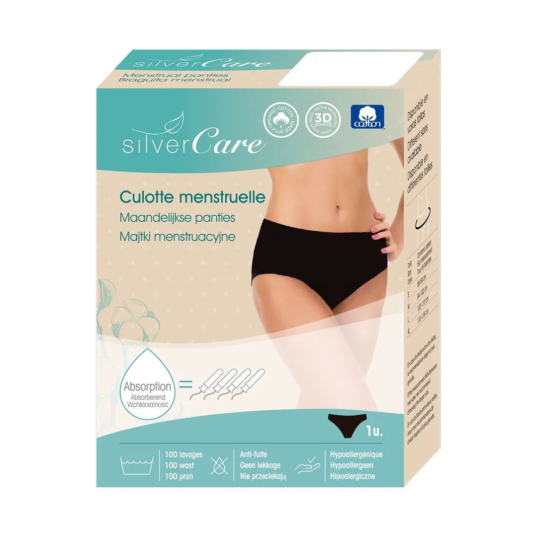 Silver Care Majtki menstruacyjne CLASSIC (rozmiary: S, M, L, XL), 100% bawełny organicznej 1 szt.