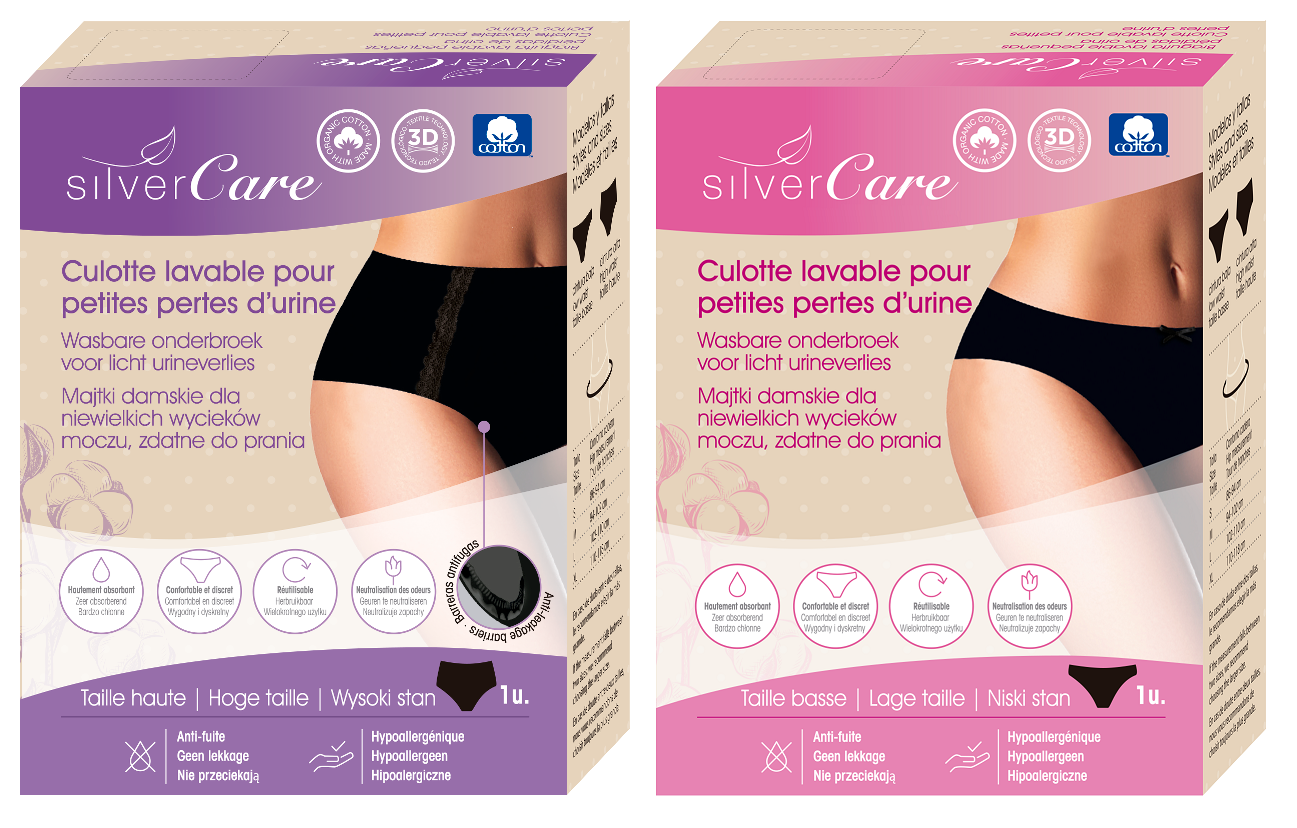 Silver Care Majtki menstruacyjne o potrójnej chłonności (166 g chłonności), wysoki stan (rozmiary S, M , L i XL) 1 szt.