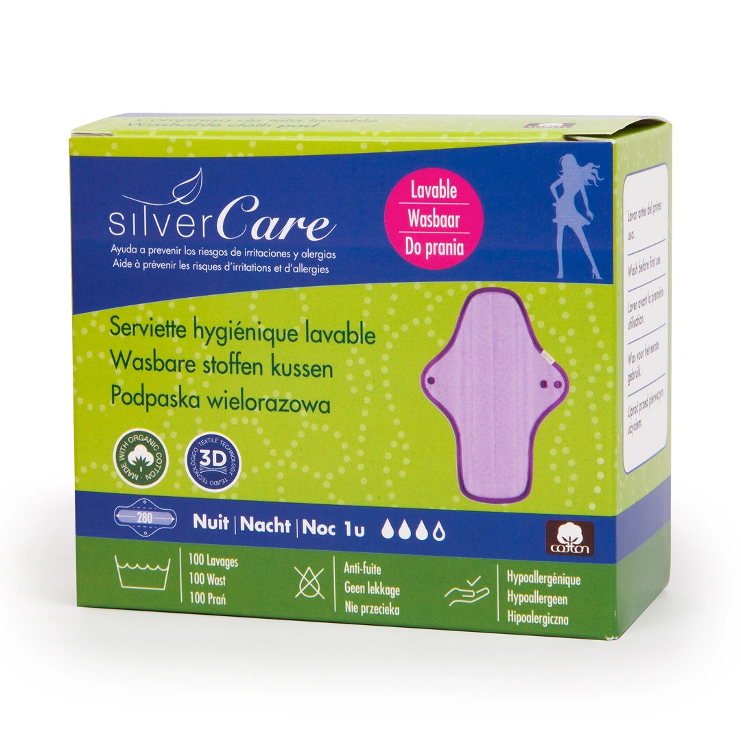 Podpaska wielorazowa ekologiczna bawełniana na noc 100% BIO Silver Care 1 szt.