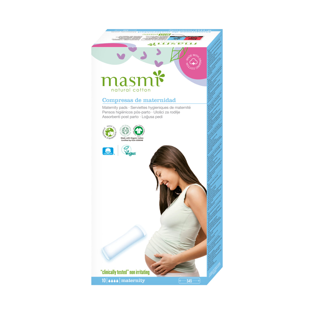 Podpaski ekologiczne poporodowe Masmi BIO 100% bawełny organicznej 10 szt.