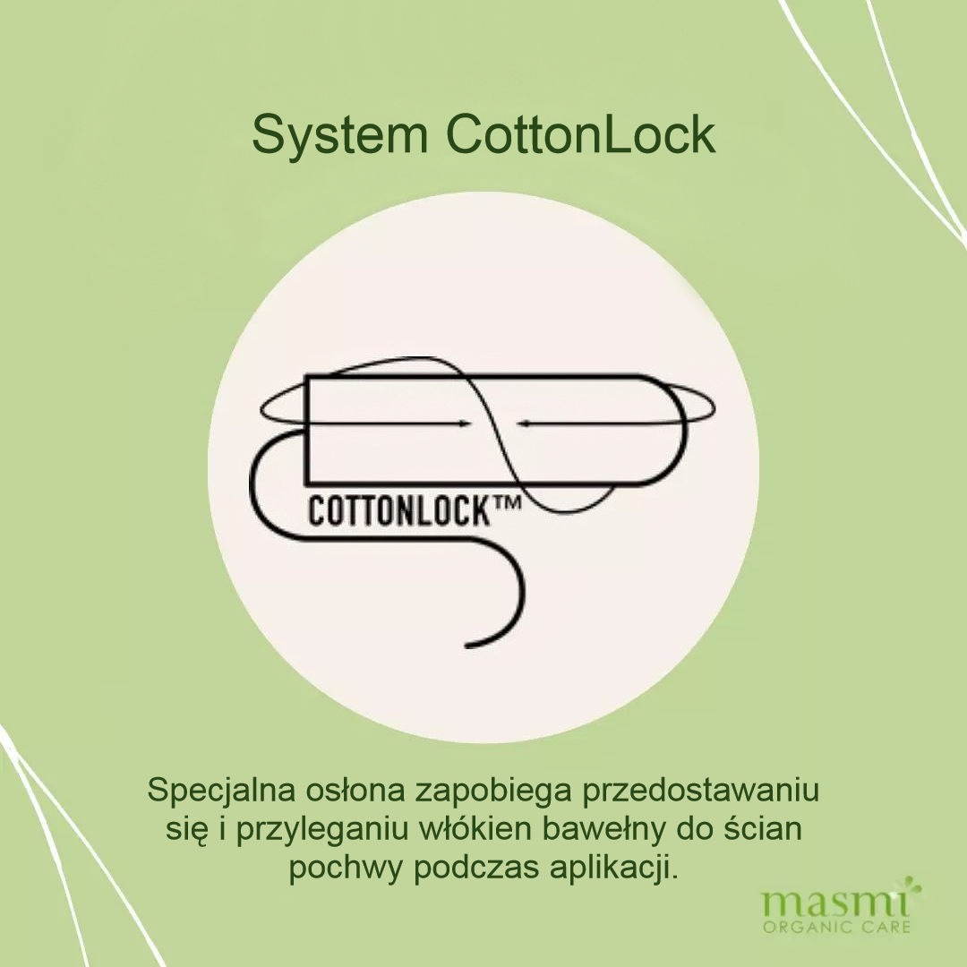 Tampony ekologiczne Super (bez aplik.) Masmi BIO 100% bawełna 18 szt.