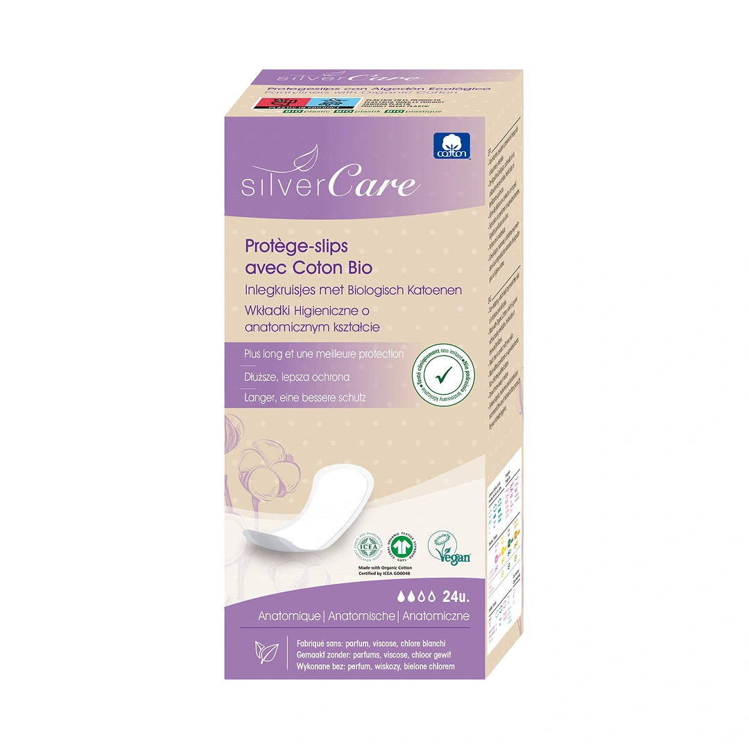 Wkładki ekologiczne anatomiczne Silver Care 100% bawełna organiczna 24 szt.