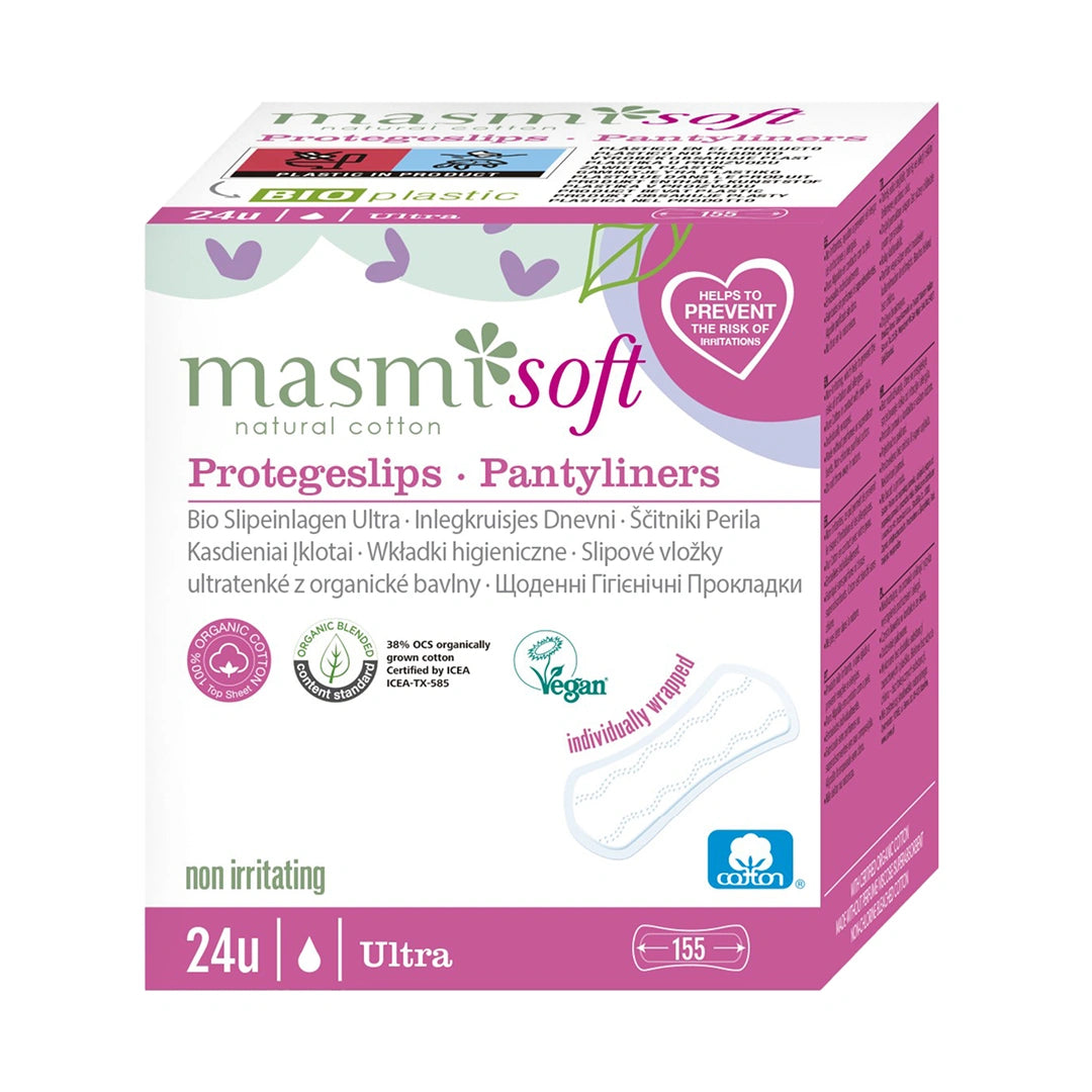 Wkładki ekologiczne bawełniane Masmi SOFT 100% BIO ultracienkie 24 szt.