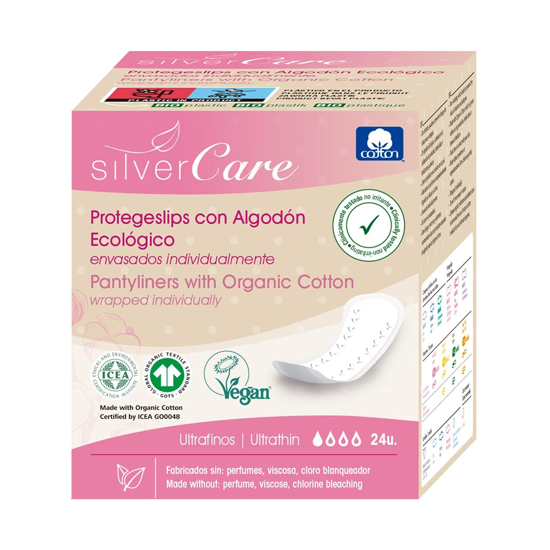 Wkładki ekologiczne ultracienkie Silver Care 100% bawełna organiczna 24 szt.