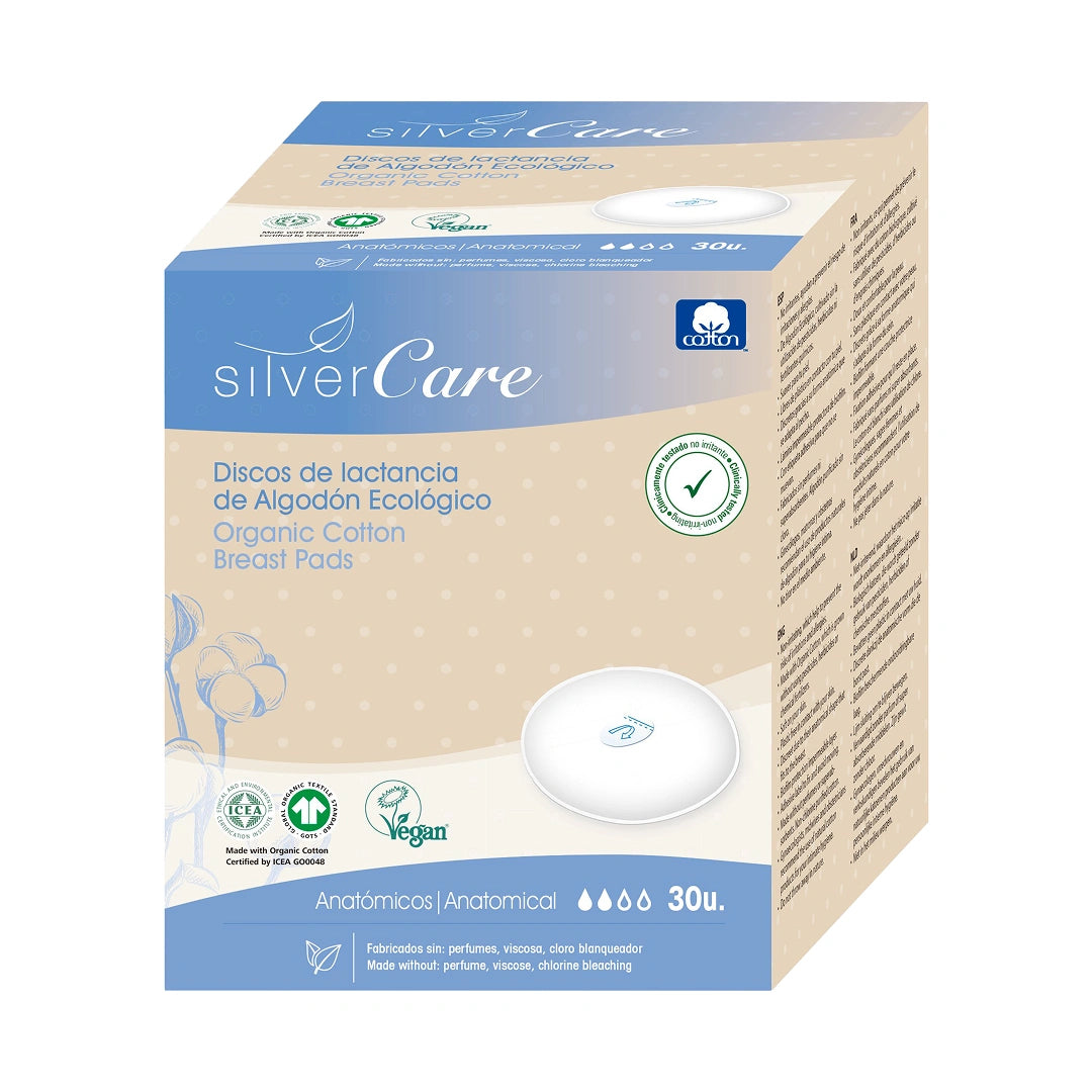 Wkładki laktacyjne ekologiczne SilverCare BIO 100% bawełna organiczna 30 szt.